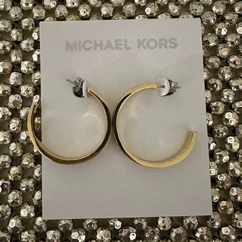 michael kors black triangle earrings|michael kors hoop earrings sale.